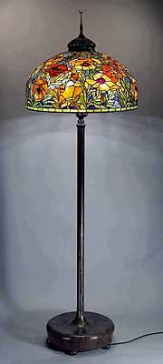 26" Oriental Poppy Tiffany floor lamp