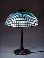 16" Geolmetric Tiffamy table lamp blue