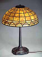 16"  Geometric tiffany lamp on Stick #533 Bronze Lamp base