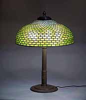 22" Geometric Tiffany Lamp on bronze lamp base
