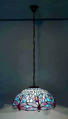 18" DRAGONFLY TIFFANY HANGING LAMP