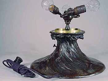 Fish Bowl lamp Base design in the manner of Tiffany Studios New York